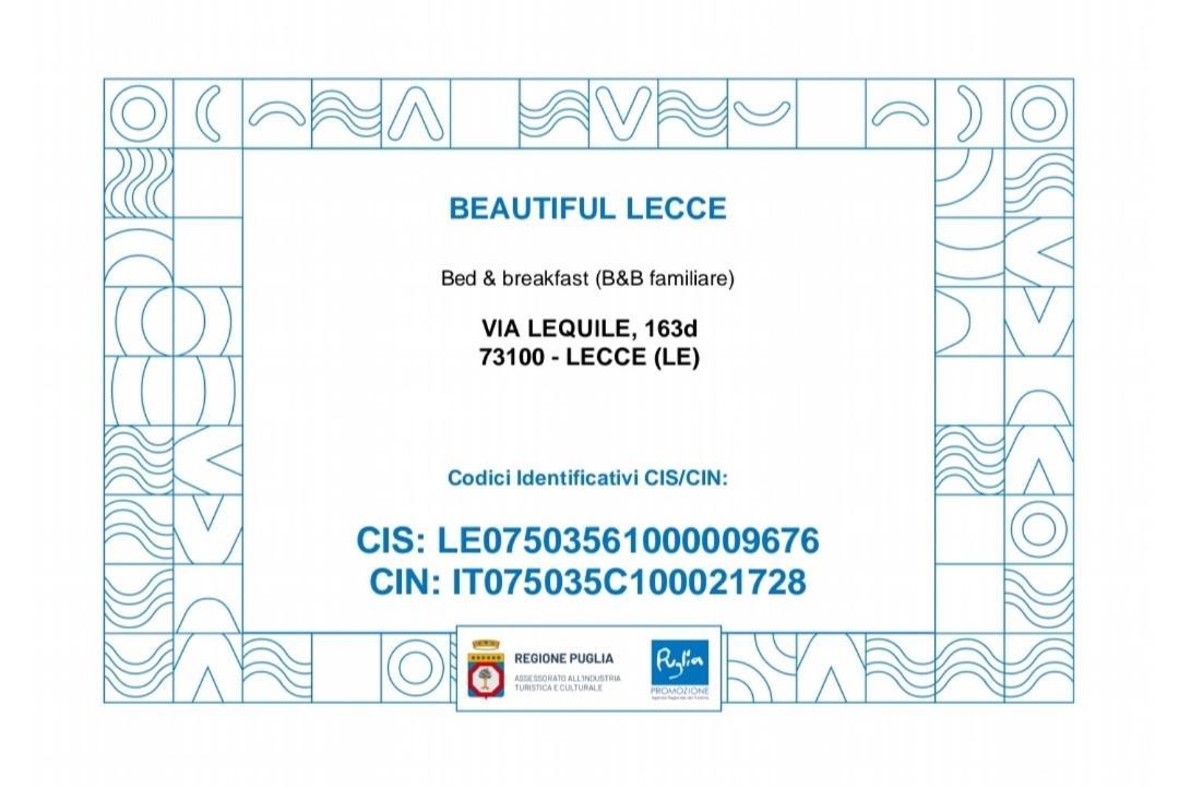 Beautiful Lecce Bed & Breakfast Exterior foto